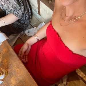 Elegant Red Strapless Mini Dress